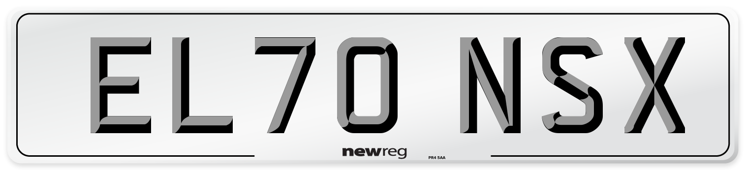 EL70 NSX Number Plate from New Reg